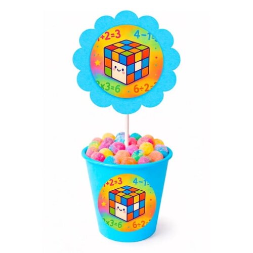 Centro de Mesa Flor Personalizado Cubo Mágico