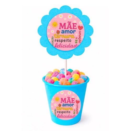 Centro de Mesa Flor Personalizado Dia das Mães