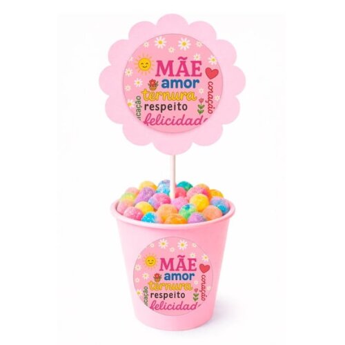 Centro de Mesa Flor Personalizado Dia das Mães