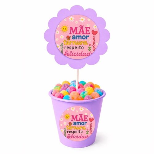 Centro de Mesa Flor Personalizado Dia das Mães
