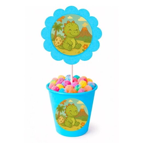 Centro de Mesa Flor Personalizado Dinossauro Baby