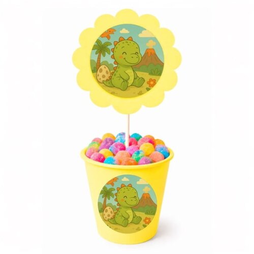 Centro de Mesa Flor Personalizado Dinossauro Baby