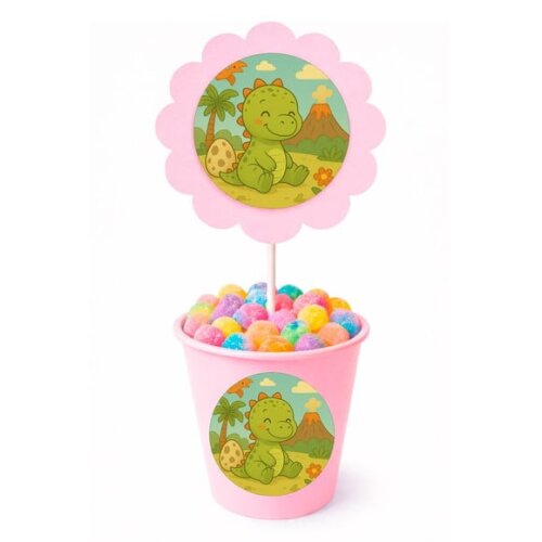 Centro de Mesa Flor Personalizado Dinossauro Baby