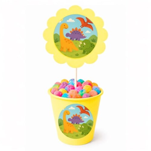 Centro de Mesa Flor Personalizado Dinossauros