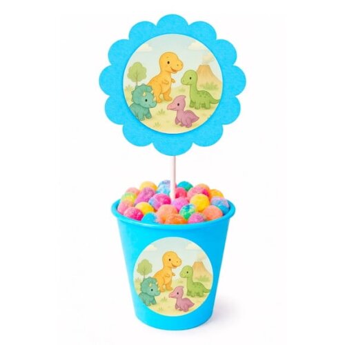 Centro de Mesa Flor Personalizado Dinossauros Baby