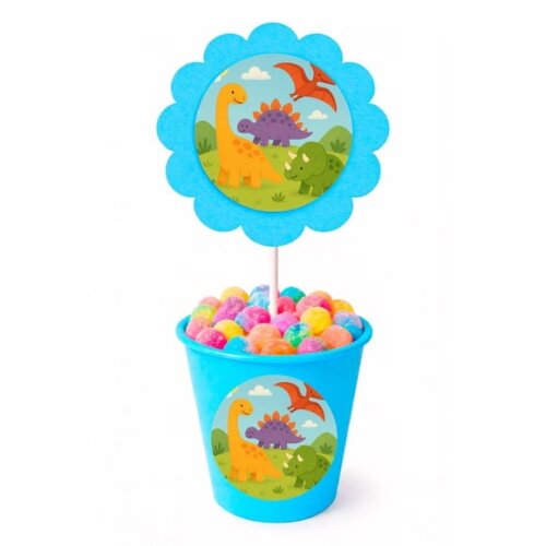 Centro de Mesa Flor Personalizado Dinossauros