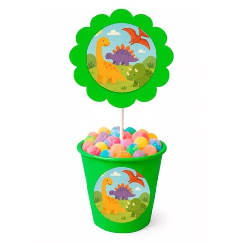 Centro de Mesa Flor Personalizado Dinossauros