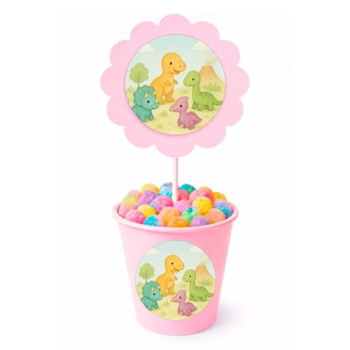 Centro de Mesa Flor Personalizado Dinossauros Baby