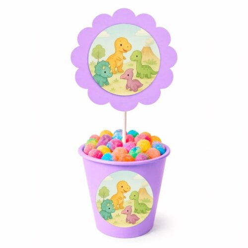 Centro de Mesa Flor Personalizado Dinossauros Baby