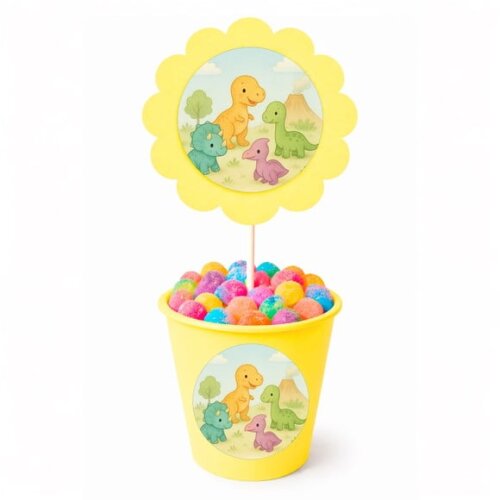 Centro de Mesa Flor Personalizado Dinossauros Baby