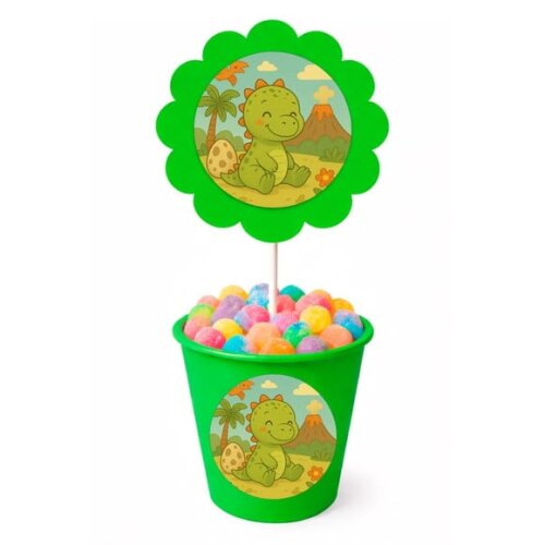 Centro de Mesa Flor Personalizado Dinossauro Baby