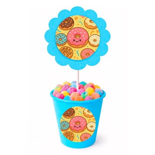 Centro de Mesa Flor Personalizado Donuts
