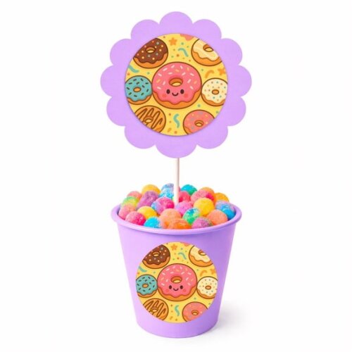Centro de Mesa Flor Personalizado Donuts