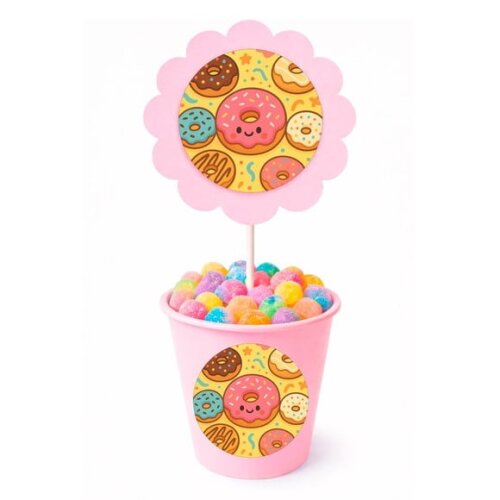 Centro de Mesa Flor Personalizado Donuts