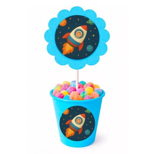 Centro de Mesa Flor Personalizado Espaço Sideral