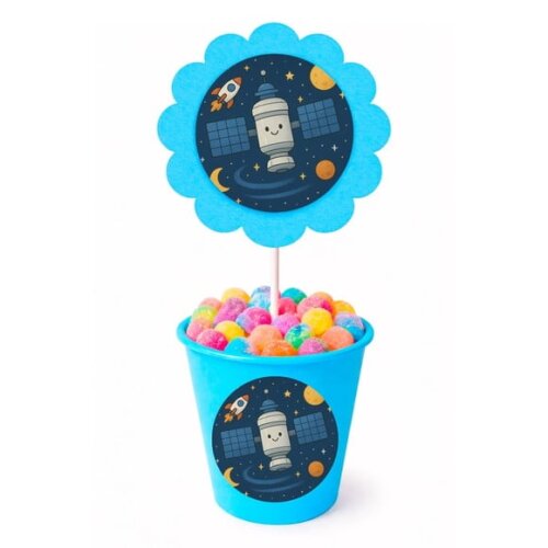 Centro de Mesa Flor Personalizado Estação Espacial