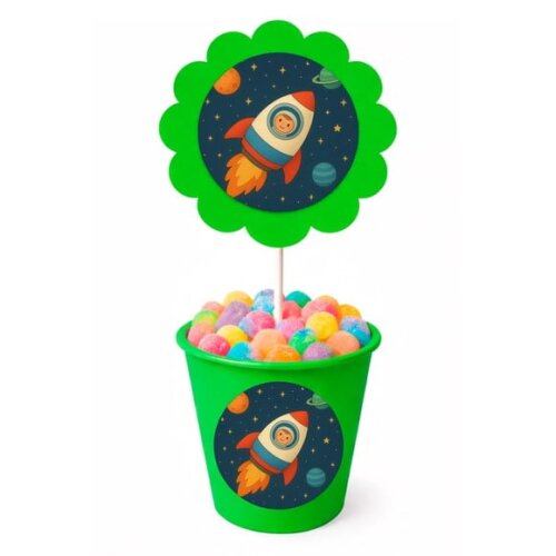 Centro de Mesa Flor Personalizado Espaço Sideral