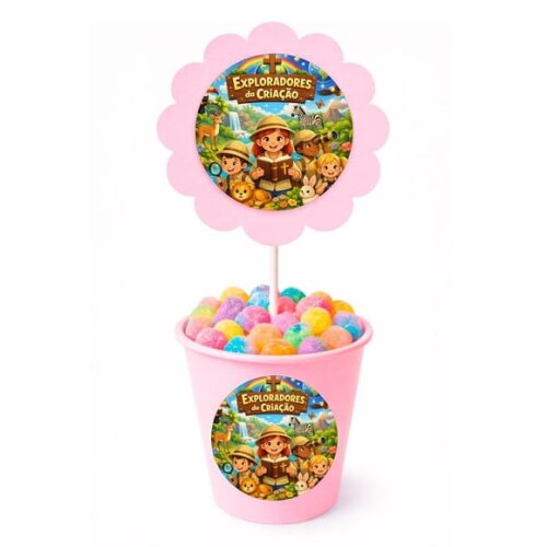 Centro de Mesa Flor Personalizado Exploradores Criação