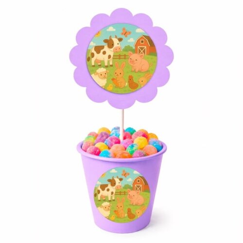 Centro de Mesa Flor Personalizado Fazendinha