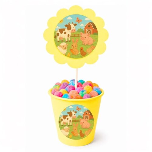 Centro de Mesa Flor Personalizado Fazendinha