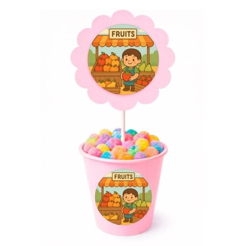 Centro de Mesa Flor Personalizado Feira de Frutas