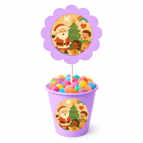 Centro de Mesa Flor Personalizado Feliz Natal