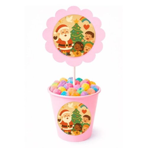 Centro de Mesa Flor Personalizado Feliz Natal