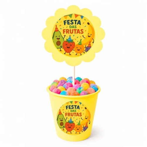 Centro de Mesa Flor Personalizado Festa das Frutas