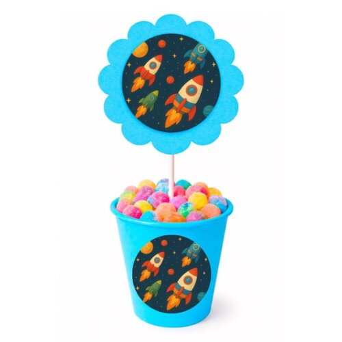 Centro de Mesa Flor Personalizado Foguetes