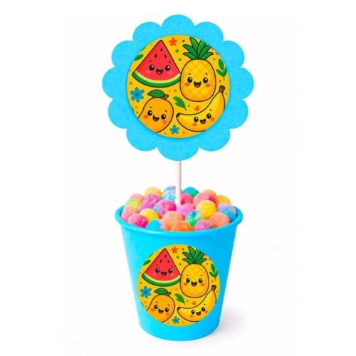 Centro de Mesa Flor Personalizado Frutas Tropicais