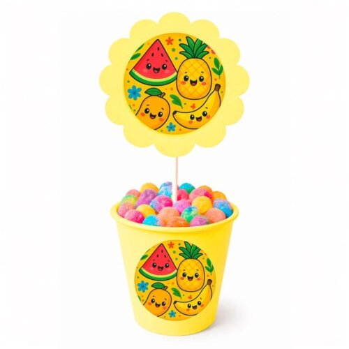 Centro de Mesa Flor Personalizado Frutas Tropicais