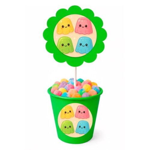 Centro de Mesa Flor Personalizado Gelatinas