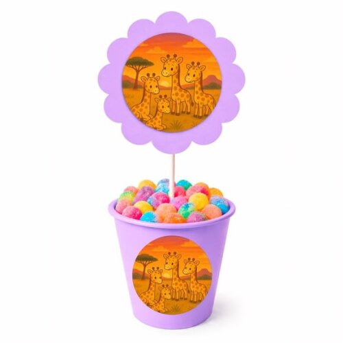 Centro de Mesa Flor Personalizado Girafinhas