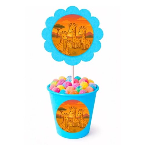 Centro de Mesa Flor Personalizado Girafinhas