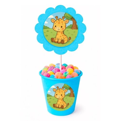 Centro de Mesa Flor Personalizado Girafinha Baby
