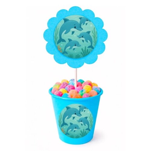 Centro de Mesa Flor Personalizado Golfinhos