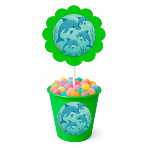 Centro de Mesa Flor Personalizado Golfinhos
