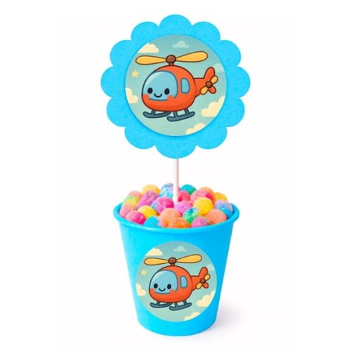 Centro de Mesa Flor Personalizado Helicóptero