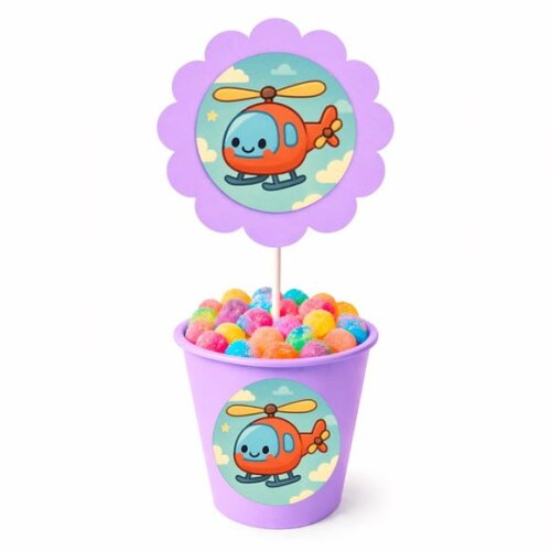 Centro de Mesa Flor Personalizado Helicóptero