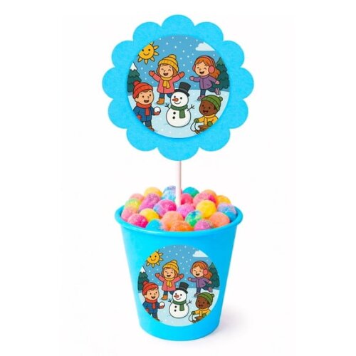 Centro de Mesa Flor Personalizado Inverno Divertido
