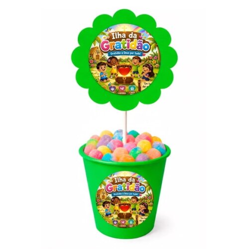 Centro de Mesa Flor Personalizado Ilha da Gratidão