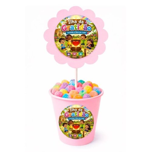Centro de Mesa Flor Personalizado Ilha da Gratidão