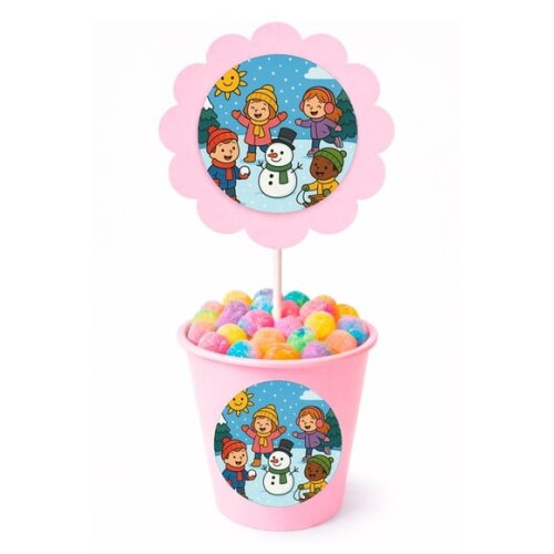 Centro de Mesa Flor Personalizado Inverno Divertido