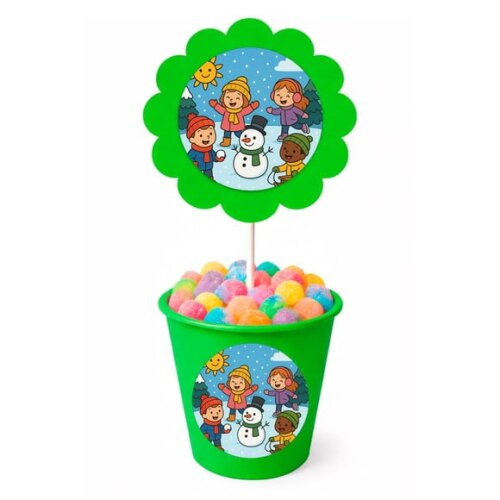 Centro de Mesa Flor Personalizado Inverno Divertido