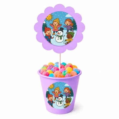 Centro de Mesa Flor Personalizado Inverno Divertido