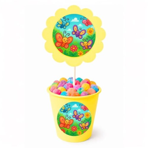 Centro de Mesa Flor Personalizado Jardim das Borboletas