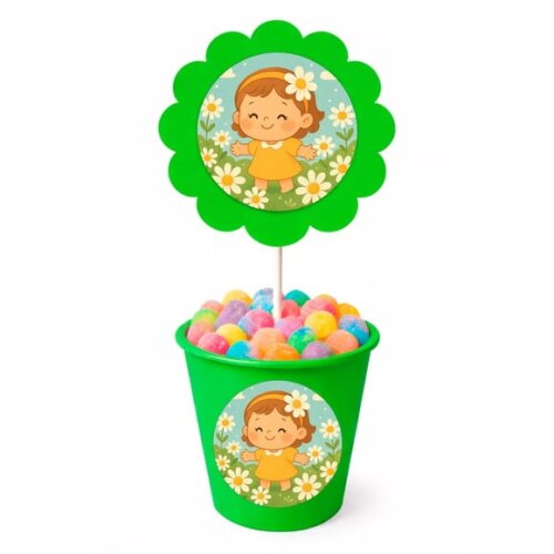 Centro de Mesa Flor Personalizado Jardim das Margaridas
