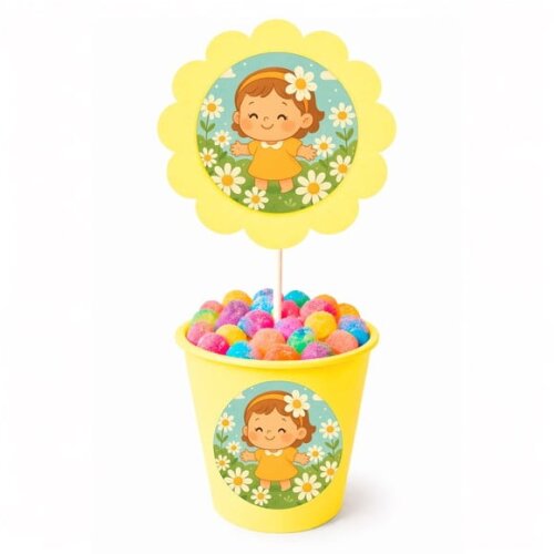 Centro de Mesa Flor Personalizado Jardim das Margaridas