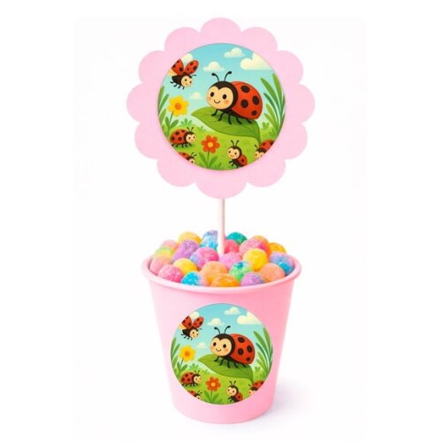 Centro de Mesa Flor Personalizado Joaninhas
