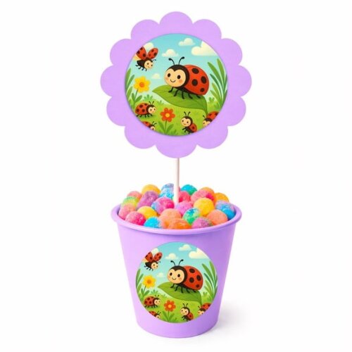 Centro de Mesa Flor Personalizado Joaninhas